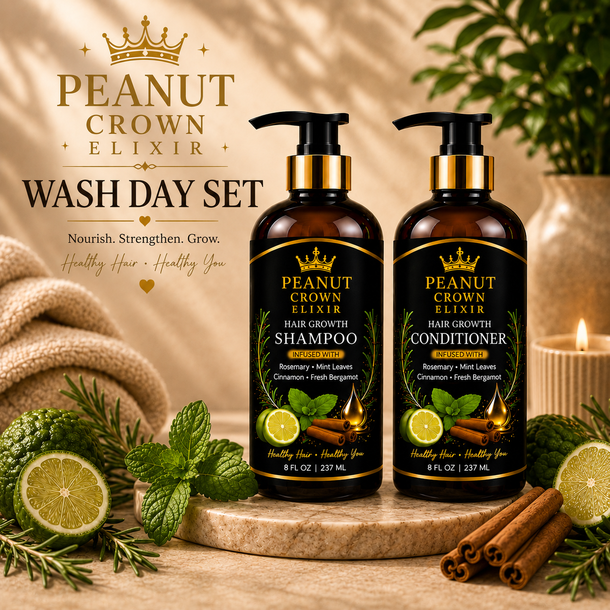 Peanut Crown Elixir Wash Day Set