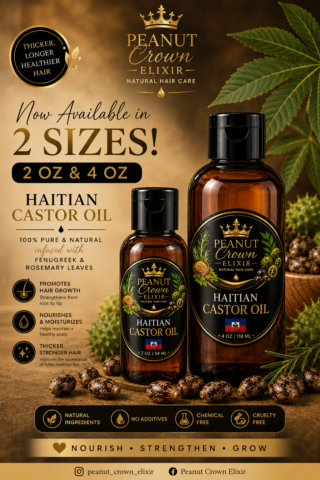 Peanut Crown Elixir Haitian🇭🇹Castor Oil