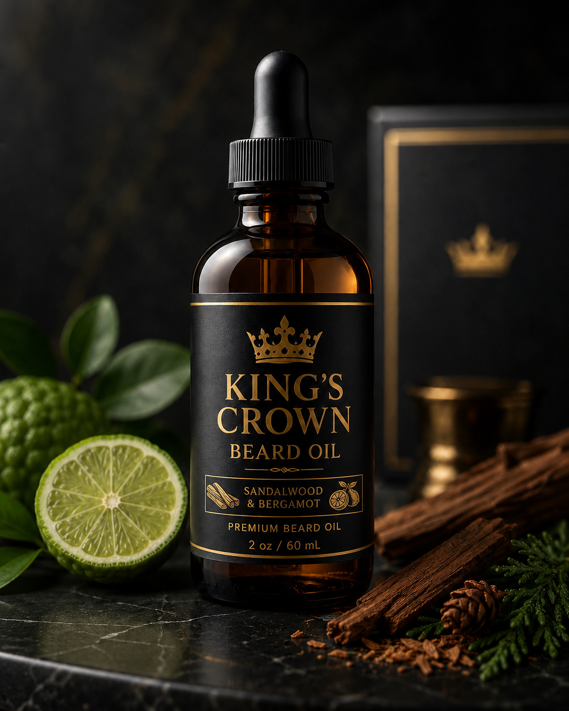 King Crown Beard oil - Sandalwood & Bergamot